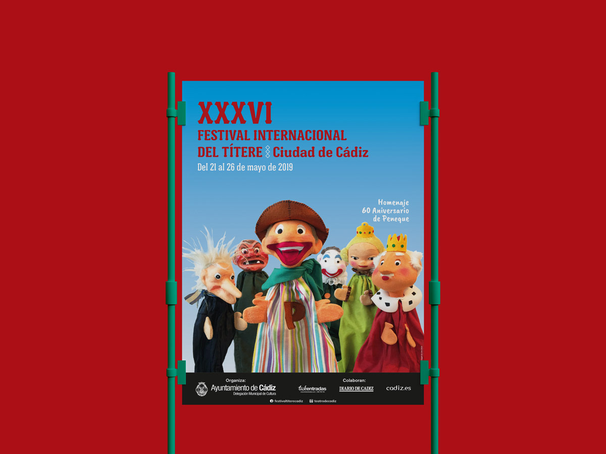 Cartel - Diseño de campaña publicitaria - XXXVI Festival Internacional del Títere “Ciudad de Cádiz”